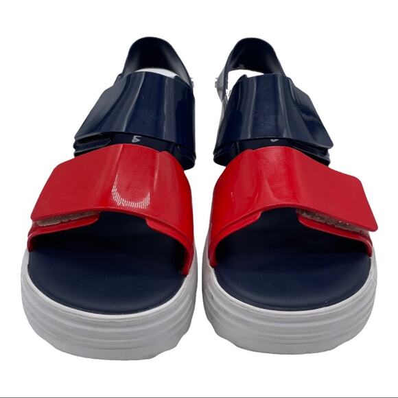 Melissa X Fila Slingback Platform Sandals - Blue/Red - 10 - Picture 3 of 11